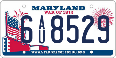 MD license plate 6AU8529
