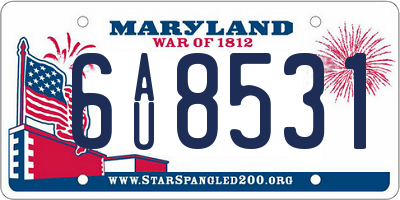MD license plate 6AU8531
