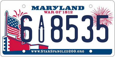 MD license plate 6AU8535