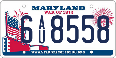 MD license plate 6AU8558