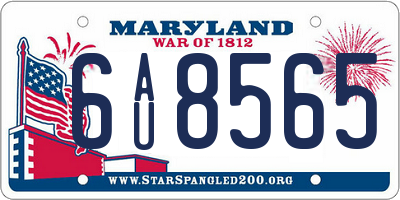 MD license plate 6AU8565