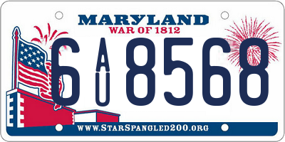 MD license plate 6AU8568