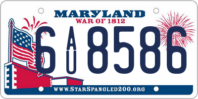MD license plate 6AU8586