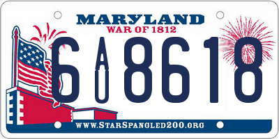 MD license plate 6AU8618