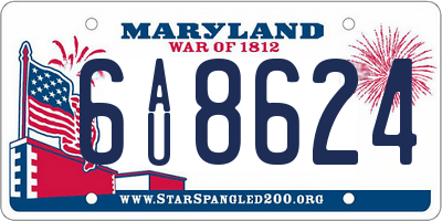 MD license plate 6AU8624
