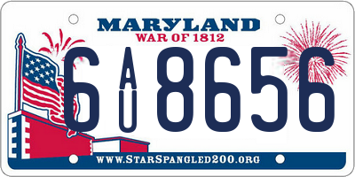 MD license plate 6AU8656