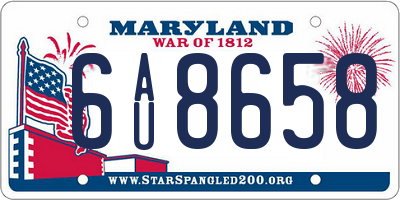 MD license plate 6AU8658