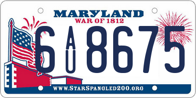 MD license plate 6AU8675