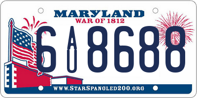 MD license plate 6AU8688