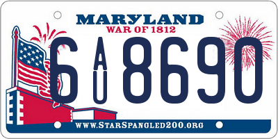 MD license plate 6AU8690