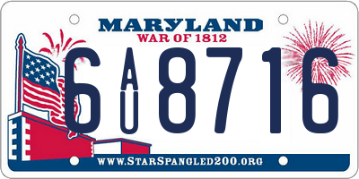 MD license plate 6AU8716