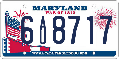 MD license plate 6AU8717