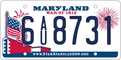 MD license plate 6AU8731