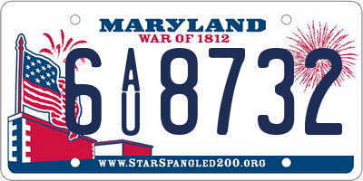 MD license plate 6AU8732