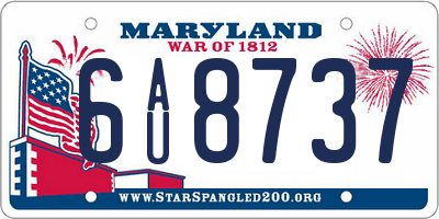 MD license plate 6AU8737
