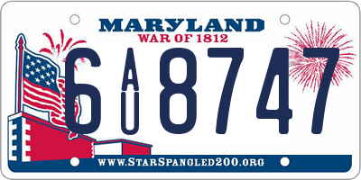 MD license plate 6AU8747