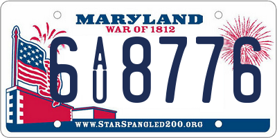 MD license plate 6AU8776