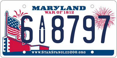 MD license plate 6AU8797