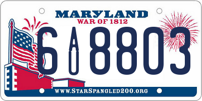 MD license plate 6AU8803