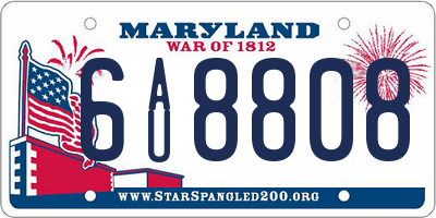 MD license plate 6AU8808