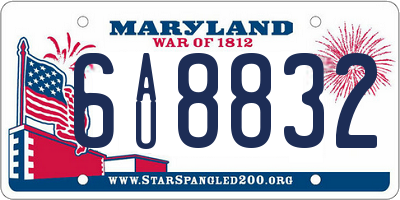 MD license plate 6AU8832