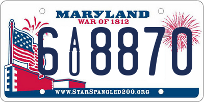 MD license plate 6AU8870