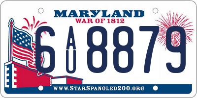 MD license plate 6AU8879