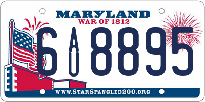 MD license plate 6AU8895