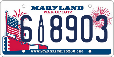 MD license plate 6AU8903