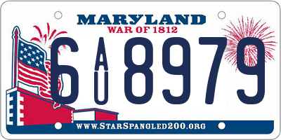 MD license plate 6AU8979