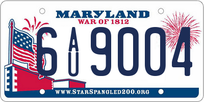 MD license plate 6AU9004