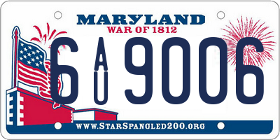 MD license plate 6AU9006