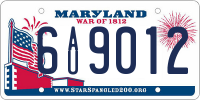 MD license plate 6AU9012