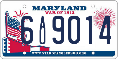 MD license plate 6AU9014