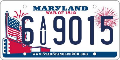 MD license plate 6AU9015
