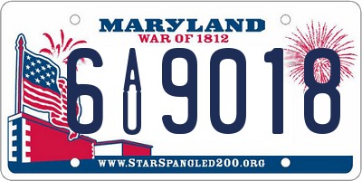 MD license plate 6AU9018
