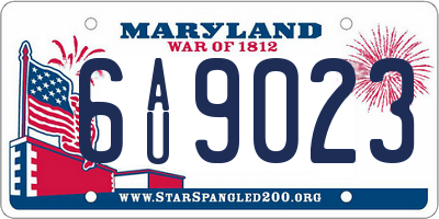 MD license plate 6AU9023