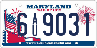 MD license plate 6AU9031