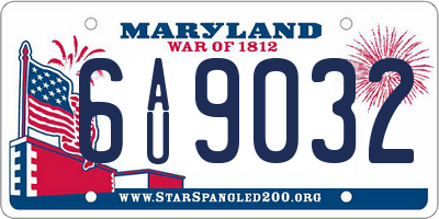 MD license plate 6AU9032