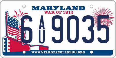 MD license plate 6AU9035