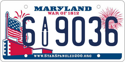 MD license plate 6AU9036