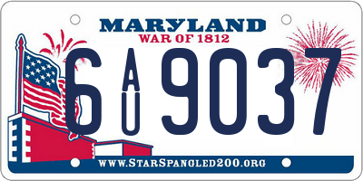 MD license plate 6AU9037