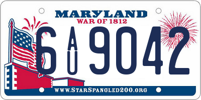 MD license plate 6AU9042