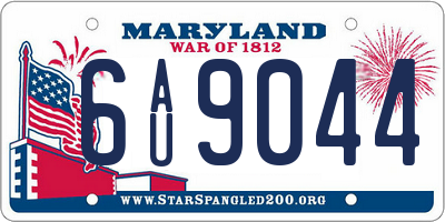 MD license plate 6AU9044