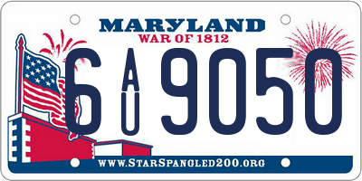 MD license plate 6AU9050