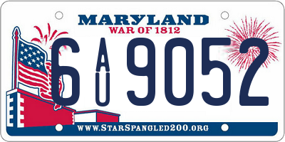 MD license plate 6AU9052