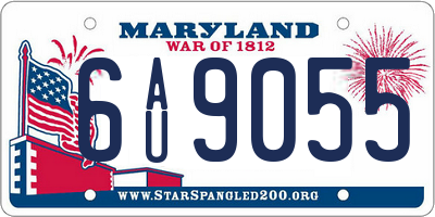 MD license plate 6AU9055