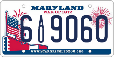 MD license plate 6AU9060