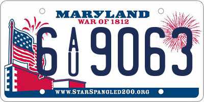 MD license plate 6AU9063