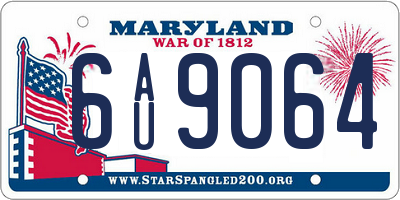 MD license plate 6AU9064